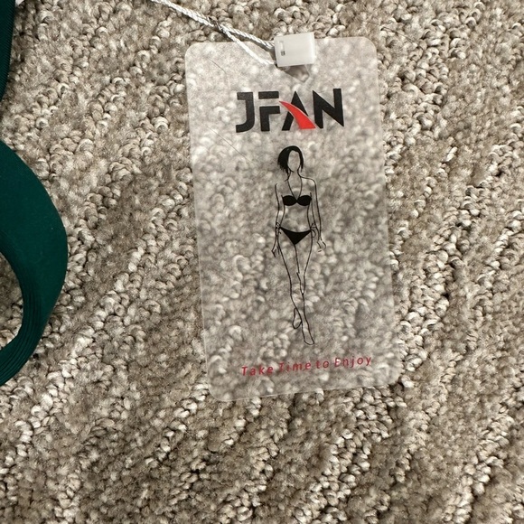 NWT JFAN Green Triangle Bikini Top Size Large - Picture 3 of 4